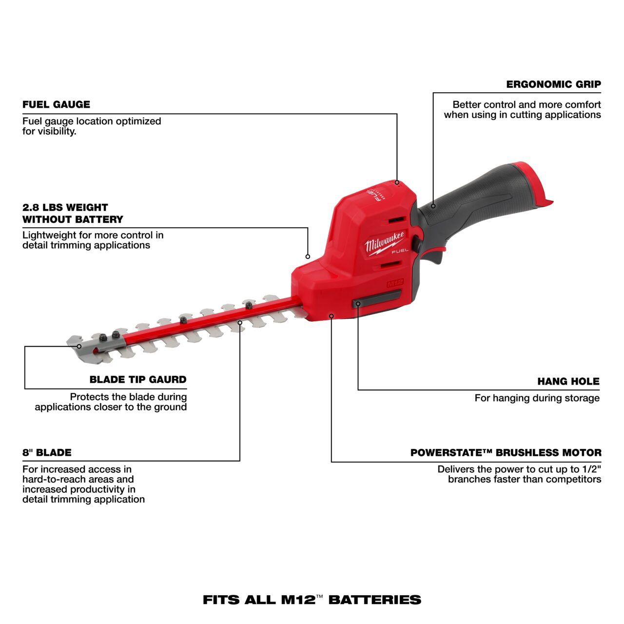 M12 FUEL™ 8" Hedge Trimmer - Image 4
