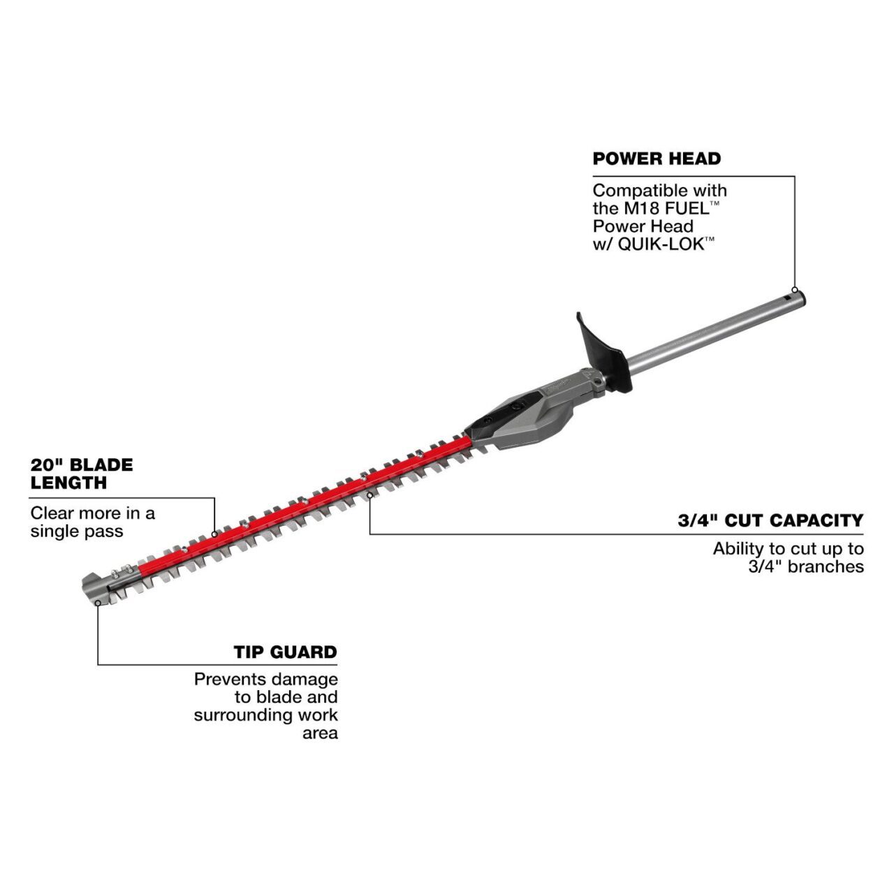 M18 FUEL™ QUIK-LOK™ Hedge Trimmer Attachment - Image 2